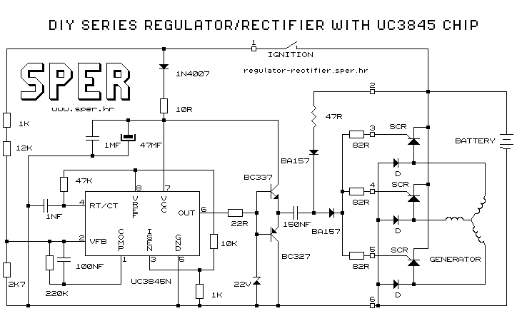 Example of free DIY series regulator/rectifier schematic